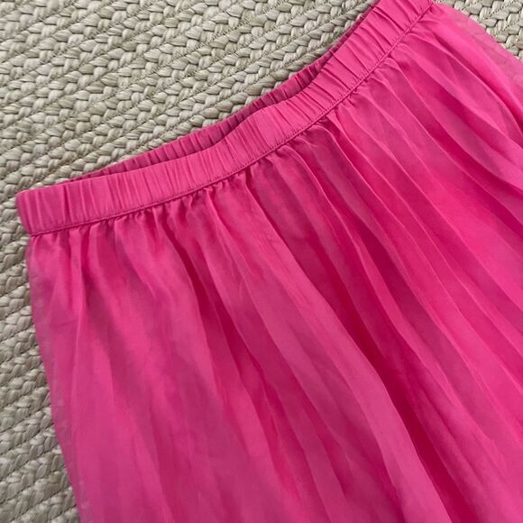 Divided pink fringe skirt womens size xs midi skirt E142 - Picture 3 of 4